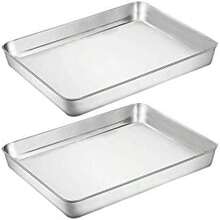 Horneo bandeja de acero inoxidable no tóxica saludable con acabado de espejo resistente al óxido - Plateado - Ver 6