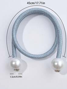 1/2pcs Pearl Boho Style Window Curtain Tie Backs - Dusty Blue - View 5
