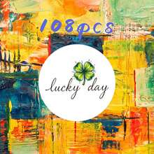 30/60/108张幸运日贴纸，1.97英寸简约四叶草设计，非常适合用于包装、纸袋、礼品盒、信封、派对、DIY项目 - 彩色 - 查看 8