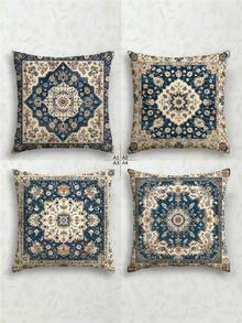 4pcs Bohemian Style Vintage Geometric Art Throw Pillow Covers, Eid Al Adha, Eid Mubarak, Bakrid, Festival Of Sacrifice, Eid Ul Adha, Linen Blend Cushion Covers, Various Sizes, Add Artistic Vibe To Living Room, Bedroom And Office, Modern Home Decor, Living Room Decor, Bedroom Decor, Sofa Decor, Car Pillow Covers, Invisible Zipper, Single-Sided Print, Machine Washable (No Filling) - Multicolor - View 11