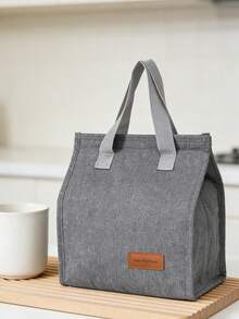 1pc Portable Insulated Lunch Bag, Thermal Lunch Box For Students, Outdoor Picnic, Hook And Loop Closure, Keeps Food Fresh And Flavorful, Waterproof And Convenient Design, Suitable For School And Office - Multicolor - View 17