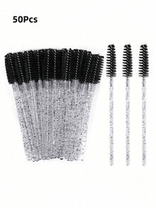 100pcs/50pcs/10pcs Large Capacity Eyelash Brushes Spoolies Makeup Applicators, Suitable For Eyelash Extensions, Eyebrow Grooming, Gifts, Travel, Budget-Friendly, Travel Essentials - Pink - View 18