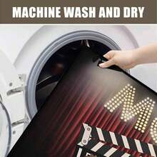 1pc Large Movie Theater Mat - Vintage Cinema Mat With Non Slip Backing, Machine Washable Film Poster Design (20x31 Or 60x84in) - Red & Black Movie Print For Living Room, Home Theater, Office - Ideal Gift For Film Buffs, Christmas, Halloween, Birthday - Soft Floor Mat For Movie Nights & Home Decor - Kiểu 1 - Xem 10