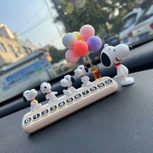 1pc Cute Snoopy Car Temporary Parking Number Sign, Mobile Phone Sign, New Internet Celebrity Ornament, Random Style, New Year's Gift, Valentine's Day Gift, Easter Gift - Multicolor - View 3