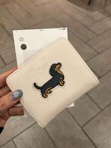 Dachshund Wallet Coin Purse Cartoon Leather Embossed Texture Coin Pouch Black Dog Bifold Card Holder Anime Birthday Gift For Women Cute Small Wallet Money Wallet Mini Wallet Purse Wallet Cute Wallet Purses For Woman Wallet For Ladies - White - View 3