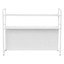 Desktop Bookshelf For Computer Desk,2-Tier Multipurpose Iron Hutch Countertop Bookshelf,Iron Desktop Bookcase Desktop Shelf Bookcase For Office Supplies Organizer,Home Decor,45.3''W,White - 白色 - 查看 6