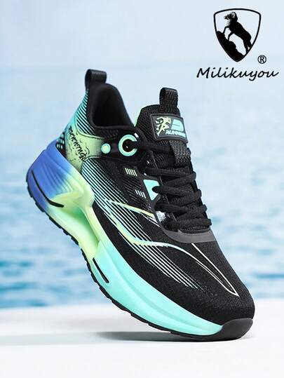 Milikuyou Men's Marathon Running Shoes, Men's Competitive Basketball Shoes, Men's Sports Shoes, Outdoor Sports Shoes, Sports Outdoor Road Running Shoes, Fitness Training Shoes, Cycling Shoes, Hiking Shoes, Lightweight, Versatile, Fashionable, Casual Shoes, Popcorn Sole, High Elastic MD Carbon Plate Non-Fatiguing, Ergonomic Design, Carbon Plate Fitness Shoes, Men's Commuter Shoes, Ideal Gift For Students Or Men, Bright Colors, Size 37-47 (Handpainted Soles With Uneven Patterns)