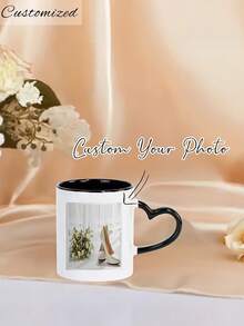 1 chiếc cốc in ảnh/chữ theo yêu cầu - Có thể tùy chỉnh với ảnh/chữ của riêng bạn, tay cầm hình trái tim dễ thương, đựng được trà/nước ép, chỉ rửa bằng tay, có thể tái sử dụng, phù hợp cho các cặp đôi, ngày Valentine, v.v. - Có nhiều màu sắc để lựa chọn, vật dụng cần thiết trong nhà bếp. - nhiều màu - Xem 6