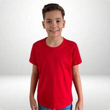 Girls' Short-Sleeve T-Shirt, 100% Cotton - Red P - View 1