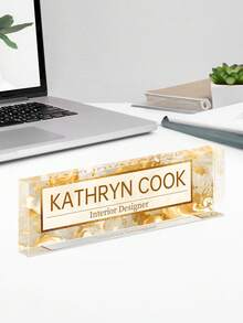 1pc Customized Acrylic Desk Name Plate, 20 Styles Available, Personalized Text, Employee Appreciation Gift For Teachers, Colleagues, Nurses, Managers - Multicolor - View 23