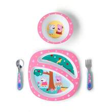 The First Years  - Juego de vajilla para niños pequeños incluye plato dividido y utensilios para niños pequeños apto para lavaplatos suministros de alimentacion para niños pequeñosConveniente y duradero, favorito para niños - Multicolor - Ver 2