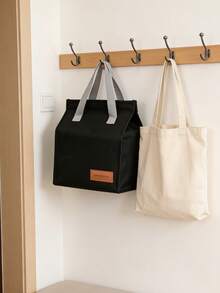 1pc Portable Insulated Lunch Bag, Handheld Lunch Box For Students, Outdoor Picnic, Hook And Loop Closure, Keeps Food Fresh And Flavorful, Waterproof And Insulated Design - Multicolor - View 6