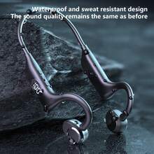 Bones Conduction Headphones Bluetooth 5.3 Open-Ear Sports Headphones With Built-In Mic, 8H Use Time IPX5 Waterproof Wireless Headset, 15g Lightweight Running Cycling Workout Headphones With 360° Sound & 200H Standby - 黑色 - 查看 5