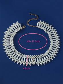 Elegant Vintage Style Multi-Layer Tassel Faux Pearl Women Shoulder Chain - Suitable For Weddings And Parties - White - View 9