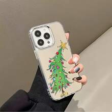 Estuche para teléfono con espejo con patrón de adornos de árbol de Navidad compatible con  17,  16 Pro Max,  15 Pro Max,  13 y  12 Hecho de material de TPU duradero, ofrece una excelente protección contra golpes y caídas Perfecto para la temporada navideña, un hermoso regalo para familiares, amigos o cualquier persona que celebre la Navidad ideal para cumpleaños, noches de citas o como un regalo considerado - Plateado - Ver 4