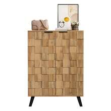 Modern 5-Compartment Shoe Cabinet/Sideboard – Dimensions 80.5 X 35 X 109.5 Cm, Adjustable Shelves - Wood Color + Particleboard - View 8