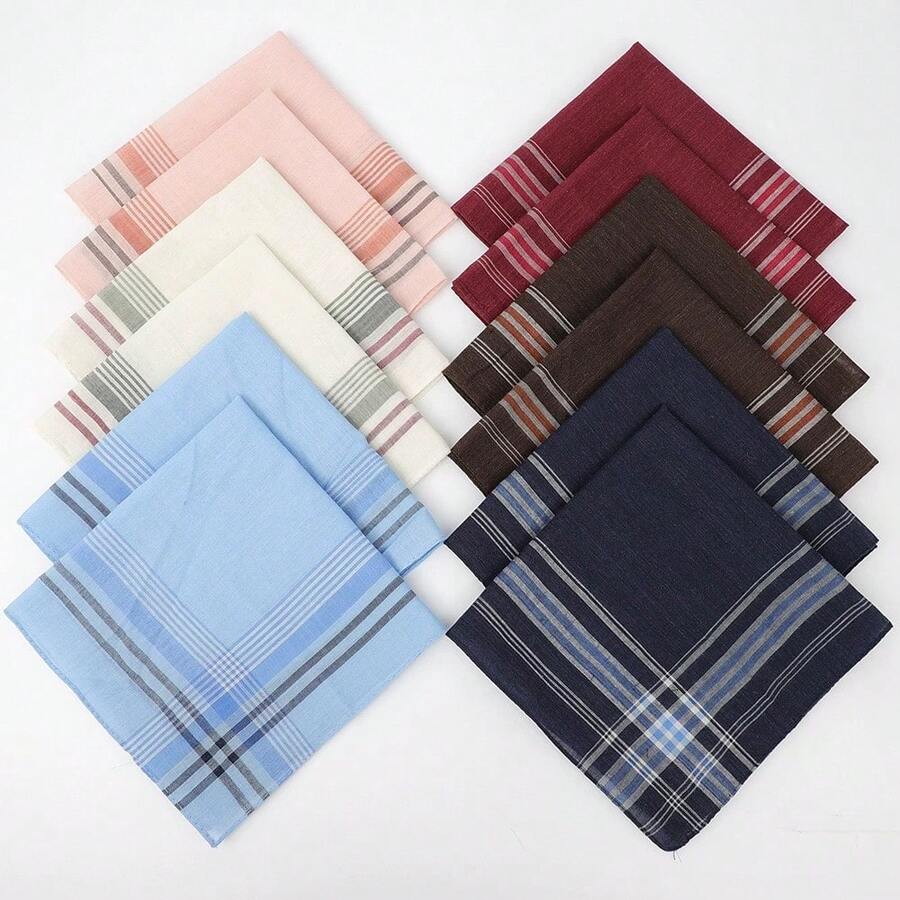 1/6pcs Packs Of Classic Polyester Absorbent Handkerchiefs, Soft And Comfortable For All Seasons, Small Square Handkerchiefs For Elderly Women To Wipe Sweat, Gifts For Good Friends - Multicolor - View 1