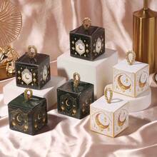 10sets/Pack (Including Ribbons) Eid Al-Adha, Eid Mubarak Sacrifice Festival Arabic Holiday EID Gift Bags, Crescent Moon Castle Candy Boxes, Middle East Holiday Party Gift Boxes - 5.5x5.5x5.5cm - View 1