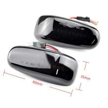 2个黑色和黄色动态流水FE/ND/ER灯，适用于奔驰W210 W202 W208 R170 W638 2108200921汽车灯、边缘灯、信号灯