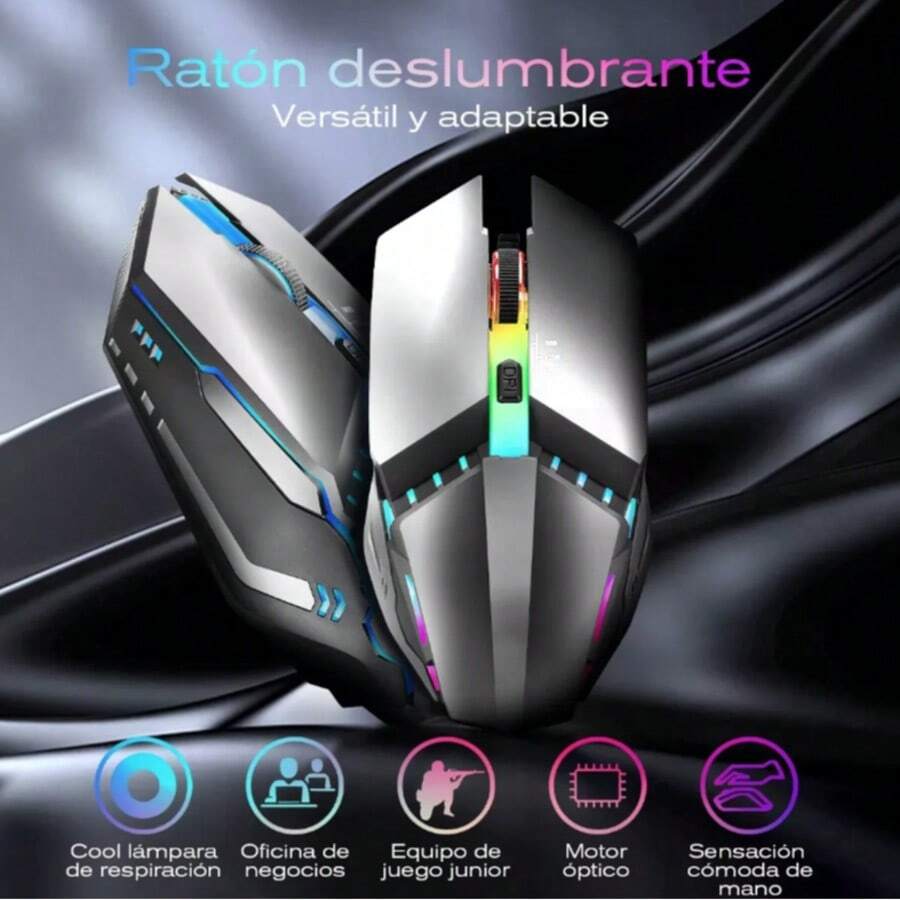 Mouse Gamer Alámbrico Usb Ergonómico Ratón Para Laptop Pc - Negro - Ver 1