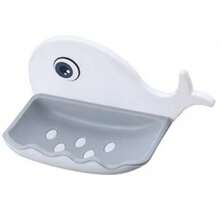 Jabonera pequeña en forma de ballena, para montar en la pared, con orificio de drenaje, adecuada para almacenar en el baño y el inodoro. - Azul oscuro - Ver 8