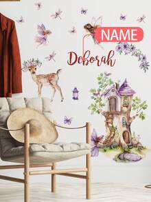 1 pieza - Papel tapiz personalizado - Decoración de habitación personalizada para niñas, decoración del hogar autoadhesiva para la guardería, papel tapiz para niñas, pegatinas de pared extraíbles para regalos personalizados, decoración de pared para sala de estar, decoración de sala de estar, pegatinas para ventanas - Decoración de pared linda y creativa para el arte de pared, decoración de habitación de niños, decoración de dormitorio