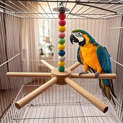 Best-Selling Parrot Toy, Colorful Rotating Large Pinwheel Swing, Parrot Puzzle Toy, Bird Cage Beads, Random Color