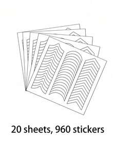 960 piezas Pegatinas para manicura francesa, Pegatinas de línea de sonrisa para arte de uñas, Pegatinas para uñas para principiantes, Cinta adhesiva para líneas de arte de uñas, Juego de herramientas y accesorios para arte de uñas, Suministros para uñas - Multicolor - Ver 21