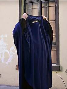 1pc Women Muslim Solid Color Butterfly Khimar, Overhead Hijab Scarf, Multifunctional Headscarf, Suitable For Daily Wear, Prayer And Going Out - băng đô lớn - Xem 2