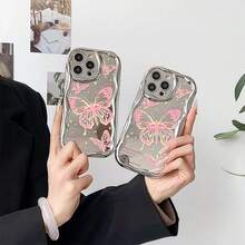 Diseño estético de mariposa rosa. Esta elegante funda es compatible con los modelos  16, 15, 14 Pro Max, 13, 12, 11, XR y XS Plus. Fabricada en silicona TPU, ofrece protección contra golpes y caídas, además de una sensación superior. Es un regalo ideal para familiares, amigos y seres queridos, y una elección perfecta para Navidad. cubiertas, funda de teléfono, fundas de teléfono, funda de , funda de  17 pro, funda de  16, navidad, funda de  17 pro max, funda de  17, fundas de , funda de  15,  17 pro max, fundas para , funda de  16 plus, regalos de navidad, funda de  13, funda de teléfono de navidad, funda de  16 pro, funda de teléfono  15, funda de teléfono  13, funda de  131, rosa, funda de teléfono rosa, regalos, malvado, regalos para mujeres - Plateado - Ver 4