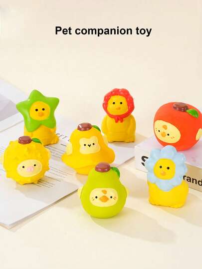 耐用橡胶狗狗咀嚼玩具 - 适合幼犬和成犬，苹果图案，宠物自娱自乐用品，适合中小型犬，互动玩具 | 彩色宠物玩具 | 耐用咀嚼玩具，狗狗玩具