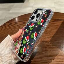 Estuche para teléfono con espejo navideño  perfecto para la temporada navideña y compatible con  17,  16 Pro Max,  15 Pro Max,  13 y  12 hecho de TPU duradero para máxima protección contra golpes y caídas, una opción de regalo perfecta para familiares, amigos y seres queridos durante Navidad, cumpleaños u ocasiones especiales diseñado para llevar alegría y espíritu navideño donde quiera que vaya - Plateado - Ver 6