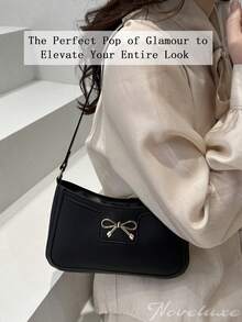 1pc Retro Lace Up Bow Decor Crossbody Shoulder Armpit Satchel Bag, Suitable For Dates, Outings, Parties, Fashionable Bow Purse For Women.Baguette Bag.Gothic Clutch For Halloween.Slim Profile Crossbody.Leopard Print Bag .Can Be Used As Valentine's Day, Thanksgiving, Halloween,Christmas Gift.Fashionable Leopard Print Women's Crossbody Bags, Shoulder Bags And Handbags, Adjustable Shoulder Straps,Retro And Elegant, Suitable For Everyday And Formal Occasions, Essential For Everyday Dates, And Ideal For Commuting And Travelling. - 彩色 - 查看 5