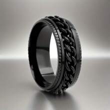 8枚男士不锈钢戒指 - 简约复古哥特风，可旋转，订婚戒指和结婚戒指，时尚饰品，201不锈钢 - 8件組戒指 - 查看 5