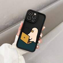Un estuche de teléfono negro con un diseño de pato trabajador, adecuado para modelos de for  16, 15, 14, 13, 12, 11,  Plus, Pro Max , perfecto como regalo para cumpleaños, Día de San Valentín, niños o cualquier ocasión. - Color mezclado 1-930 - Ver 5