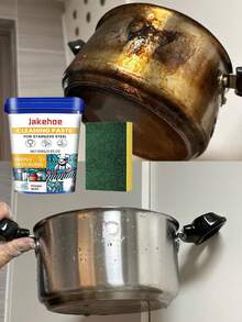 Jakehoe不锈钢清洁膏，多用途厨房清洁剂，除锈除油剂，有效清洁水龙头、水槽，去除污垢和油脂 - 彩色 - 查看 1