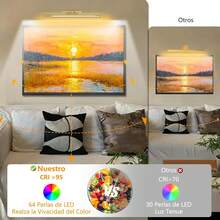 Luces de Imagen, 35 cm/14 pulgada con 64LEDs Inalámbrica y Recargable, 3 Colors de Iluminación 3500K-6500K Regulable y Temporizador con Mando a Distancia, Lámpara para Pantalla, Pared, Obra de Arte - 1 - Ver 1
