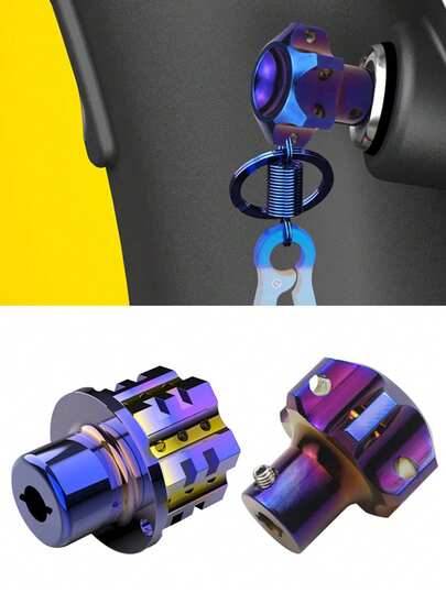 1 Set de cabezal de llave de motocicleta de titanio grabado, tamaño 1.6*9mm, opciones de flor de ciruelo/engranaje de color morado y azul, llavero de aleación de aluminio CNC, decoración exquisita, accesorio para automóviles y motocicletas