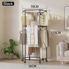 Coat Racks,Clothes Drying Rack With Wheels, Space-Saving Clothesline Home,Sturdy Metal Construction,Balcony, Living Room - White - View 6