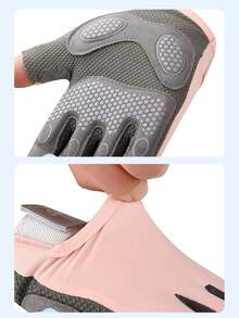 1 đôi găng tay tập thể dục hở ngón, găng tay tập luyện dành cho nữ, găng tay đạp xe, găng tay nâng tạ với lớp đệm bảo vệ lòng bàn tay, chất liệu thoáng khí, phù hợp cho người đam mê thể dục. - Nhiều màu - Xem 7
