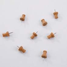 40枚木质图钉，标准尺寸，木质大头钉，适用于软木板、地图、照片、日历和家庭办公工艺品，带收纳盒