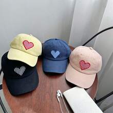 Gorras de béisbol para niños, gorras de camionero con bordado de corazón, ajustables, para el sol, para niñas - Burdeos - Ver 6