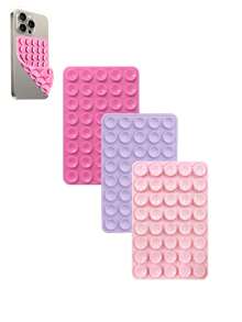 1 件、40 件经典硅胶吸盘双面手持自拍杆和支架、多功能粘性手机支架、可重复使用的粘性垫，用于手机支架或握把、用于自拍、视频等 - 易粘贴、易清洁、适用于 和 Android - 非常适合淋浴、视频录制和摄影，兼容 、Android 手机，生日、家人、朋友的礼物手机配件 - 彩色 - 查看 63