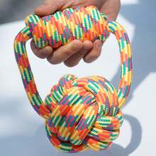 1 pieza Juguete de cuerda anudado de color aleatorio para mascotas, juguete para morder de perro, juguete para la limpieza dental de cuerda, extra grande y grueso para perros medianos/grandes, juguete interactivo de tira y afloja - Multicolor - Ver 9