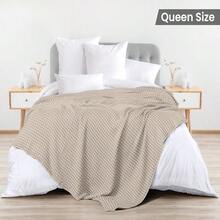 Soft Lightweight Cotton Pique Quilt for Any Bed All Seasons - Caqui - Ver 2