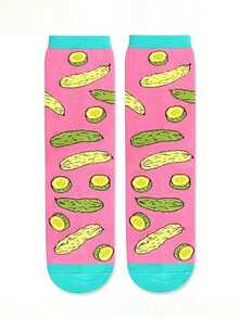 1/3/4 Pairs Of Men's Funny Pickle Socks - Novelty Gifts For Pickle Lovers - , Knitted Animal Pattern Fun Socks Crazy Happy Socks Cucumber Socks