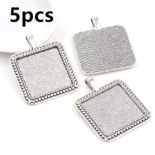 4 piezas de base de bisel de aleación de zinc de 25 mm para hacer joyas con colgante cuadrado en blanco, accesorios para manualidades - Ajuste de base de cabujón colgante - Ver 20