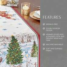 Home Fashions Santa Snowy Sleighride - Mantel de Navidad y Navidad, 60 x 84 Pulgadas, Rectangular(Camino de mesa (1) 177.8 x 33 cm (Rectangular)) - Multicolor - Ver 3