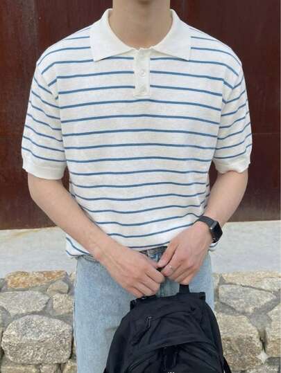 Pulover unisex cu mânecă scurtă, în culori contrastante, casual, primăvară/vară