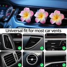 Car Flower Air Vent Clip, 2PCS Cute Tropical Daisy Flower Vehicle Air Conditioner Outlet Clamp, Charm Auto Interior Air Conditioning Decoration Accessories, Universal Fit - 粉色 - 查看 3